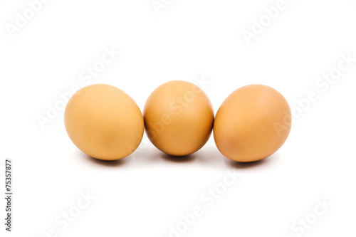 Eggs isolated on white background.