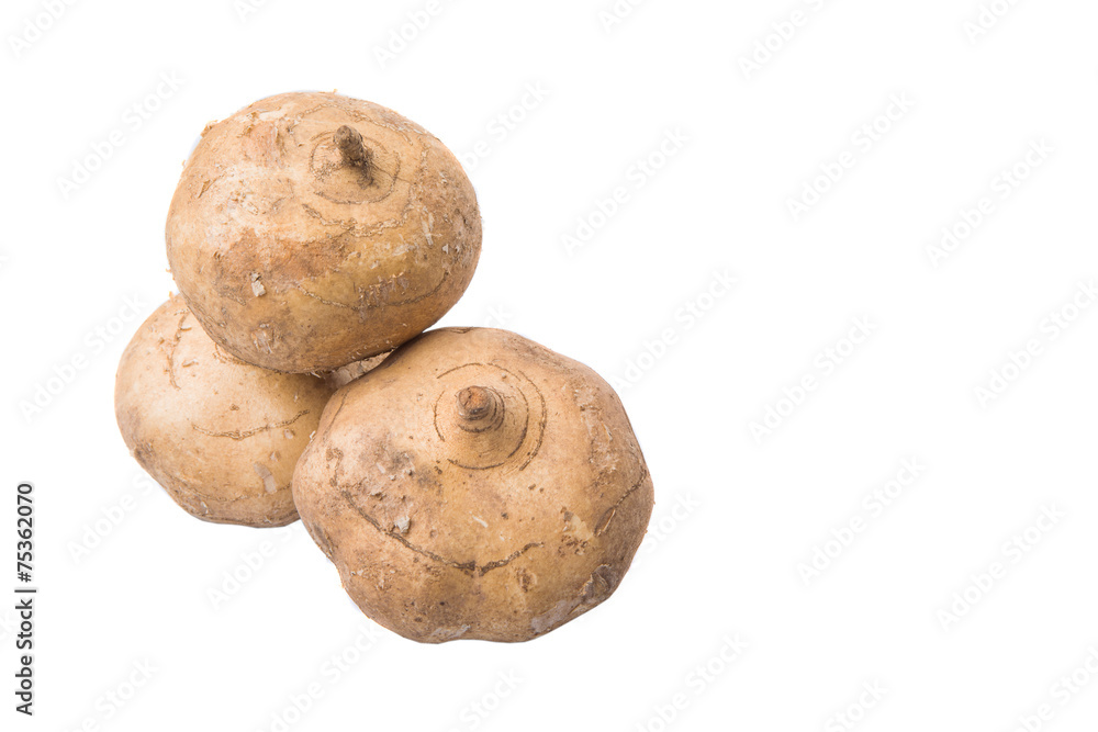 Jicama or Mexican yam over white background Jicama or Mexican yam over white background