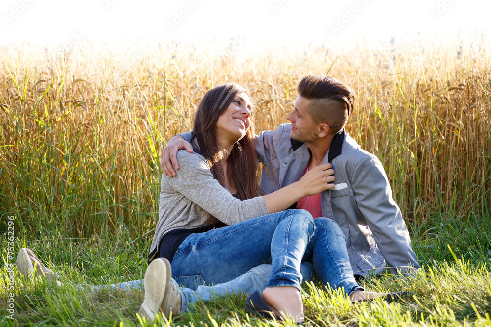 Happy smiling young couple outdoor. valentine concept Happy smiling young couple outdoor. valentine concept