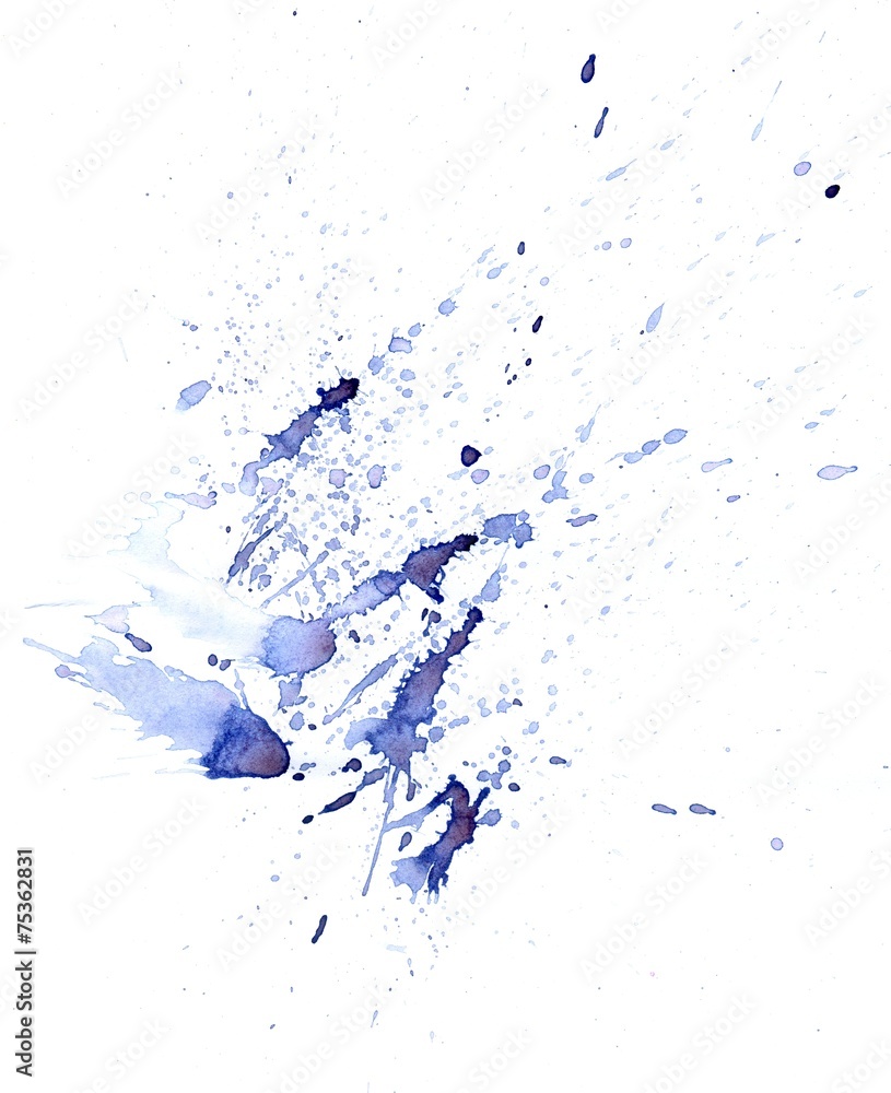 Naklejka premium Blue Watercolor Splatters