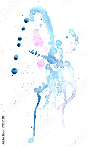 Blue Watercolor Splatters