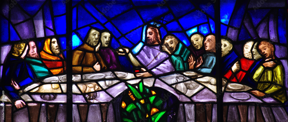 The Last Supper in stained glass