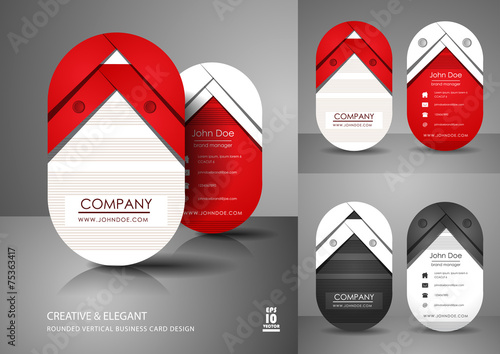 Rounded vertical business card design