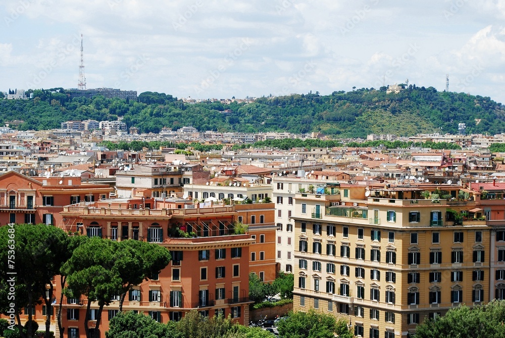 Fototapeta premium Rome city aerial view from San Angelo castle