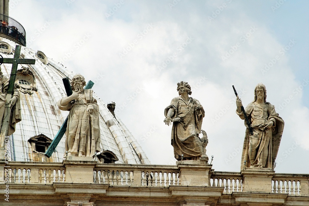 Obraz premium View of top of St Peter Basilica roof on May 31, 2014
