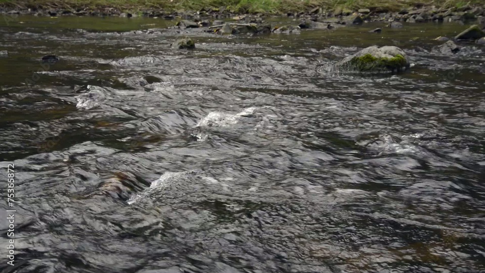 water flows in river over the rocks water flows in river over the rocks