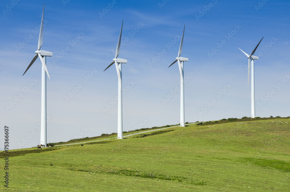 Wind turbines farm, Basque Country, Spain Wind turbines farm, Basque Country, Spain