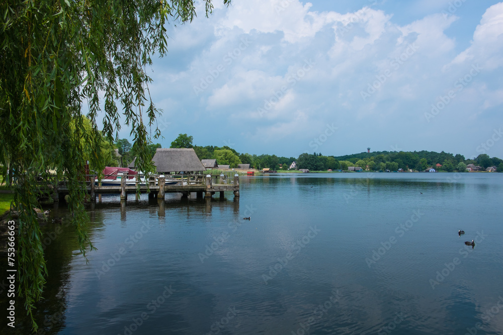 Fototapeta premium Uferpromenade in Krakow am See, Mecklenburg-Vorpommern