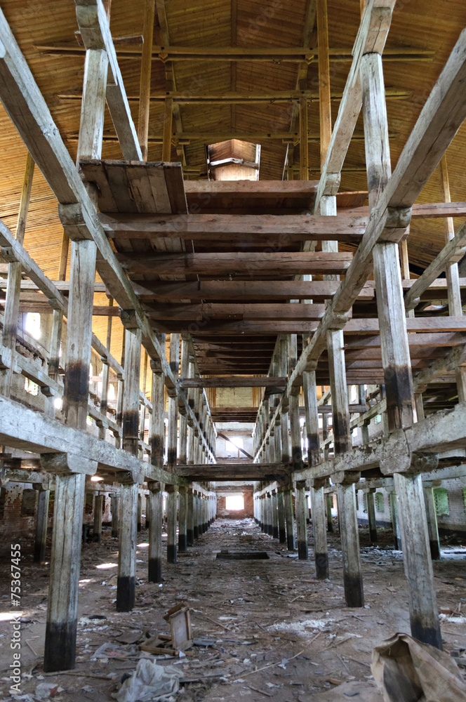 abandoned wooden building