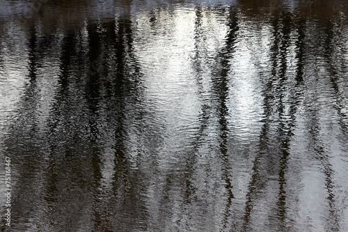 reflected in water