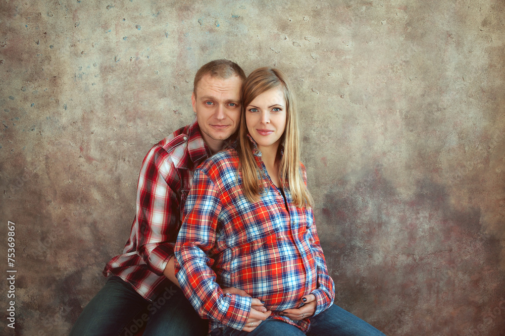 pregnant woman with her husband pregnant woman with her husband