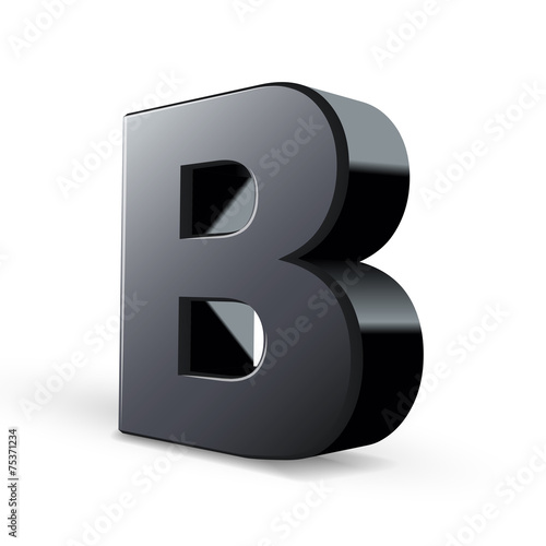 glossy black alphabet B