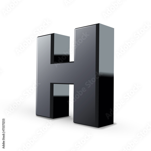 glossy black alphabet H