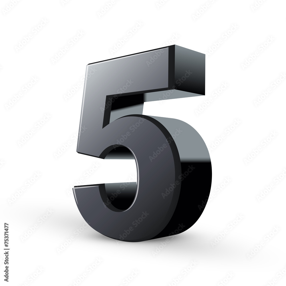 glossy black number five glossy black number five