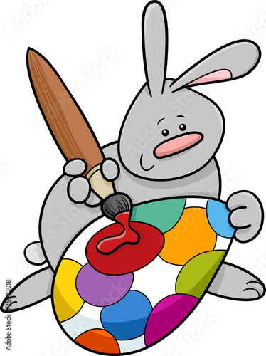 easter bunny painting egg cartoon