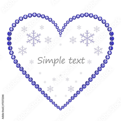 ハートと雪の結晶と宝石のメッセージボード