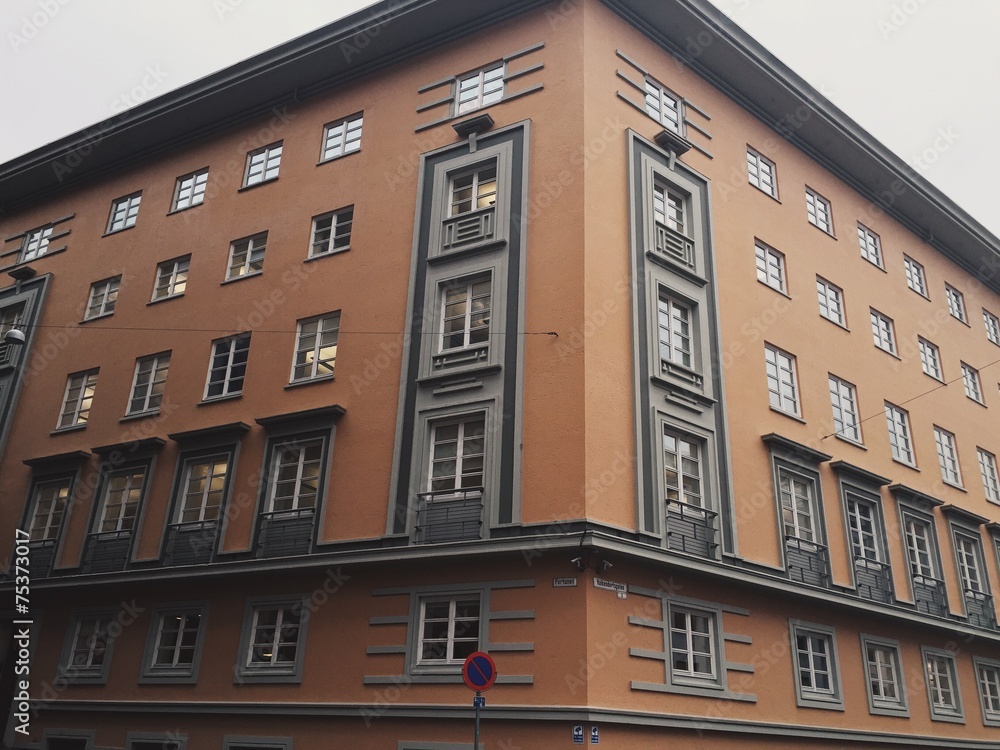 Fototapeta premium An Orange Building