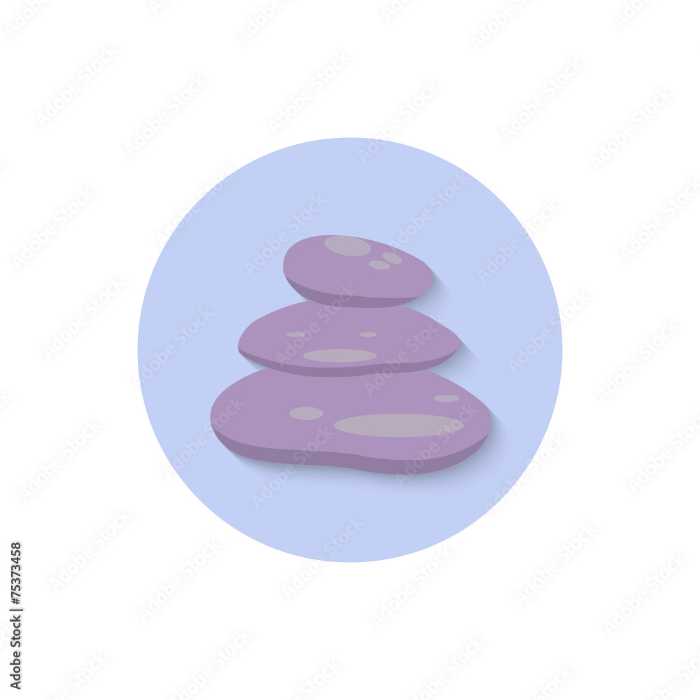 Icon flat element design meditation stones Icon flat element design meditation stones