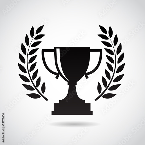 Champion cup vector icon.