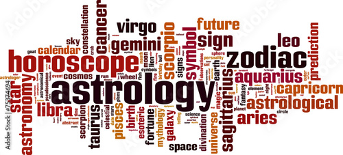 Astrology word cloud concept. Vector illustration