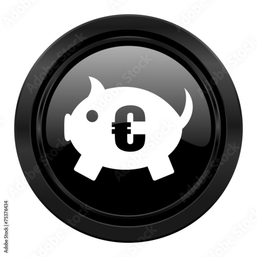 piggy bank black icon