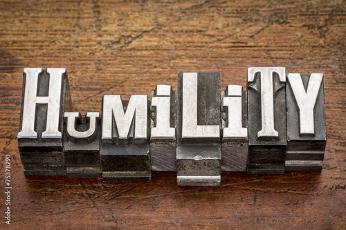 humility word in metal type photo