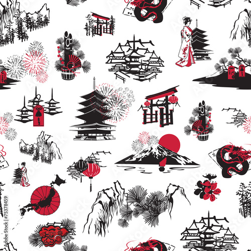 seamless pattern Japanese