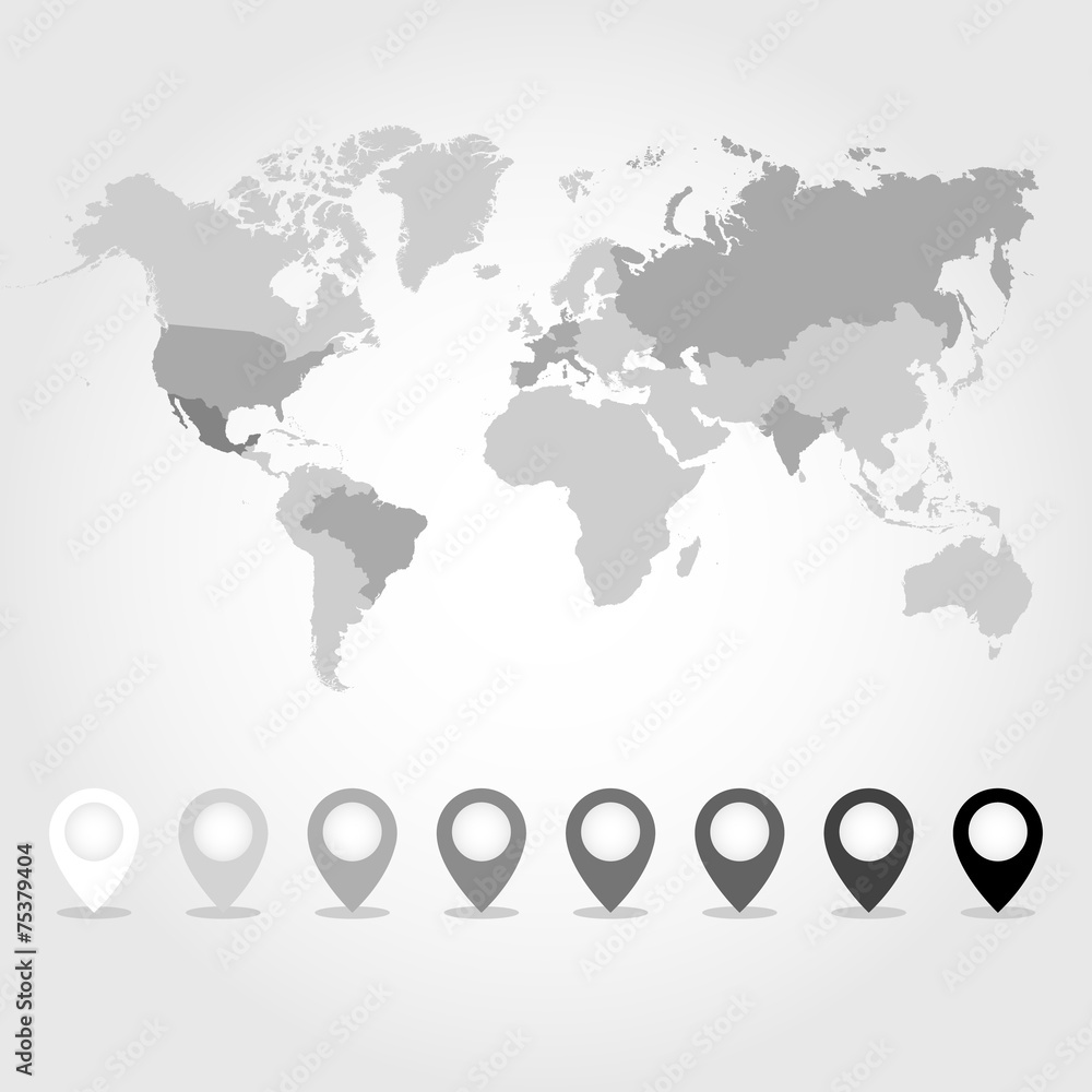 Obraz premium World map icons set great for any use. Vector EPS10.