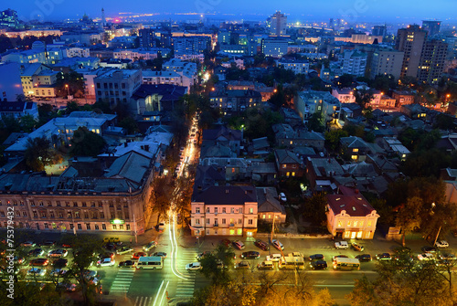 Russia. Rostov-on-Don. Red Army street. Evening cityscape