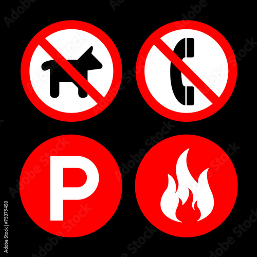 Not Allow and don't icons set great for any use. Vector EPS10.