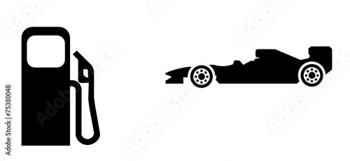 Bild auf Leinwand Pompe à essence et une Formule 1