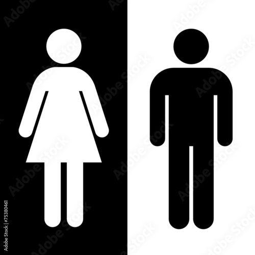 Black and white toilet sign great for any use, Vector EPS10.