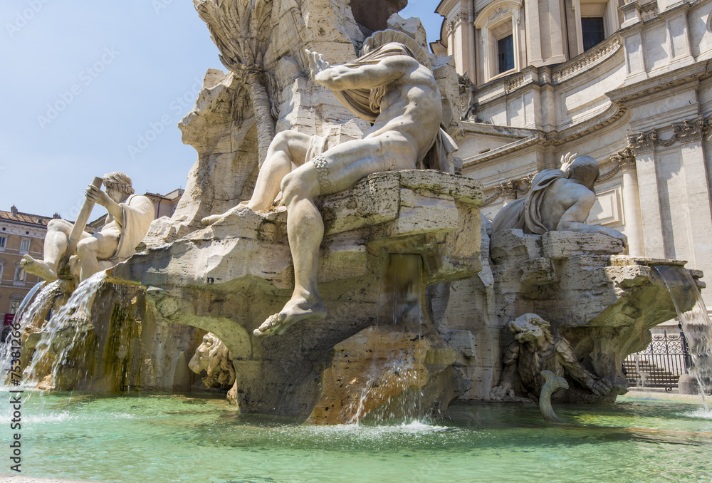 Fontana dei Quattro Fiumi, Piazza Navona in Rome