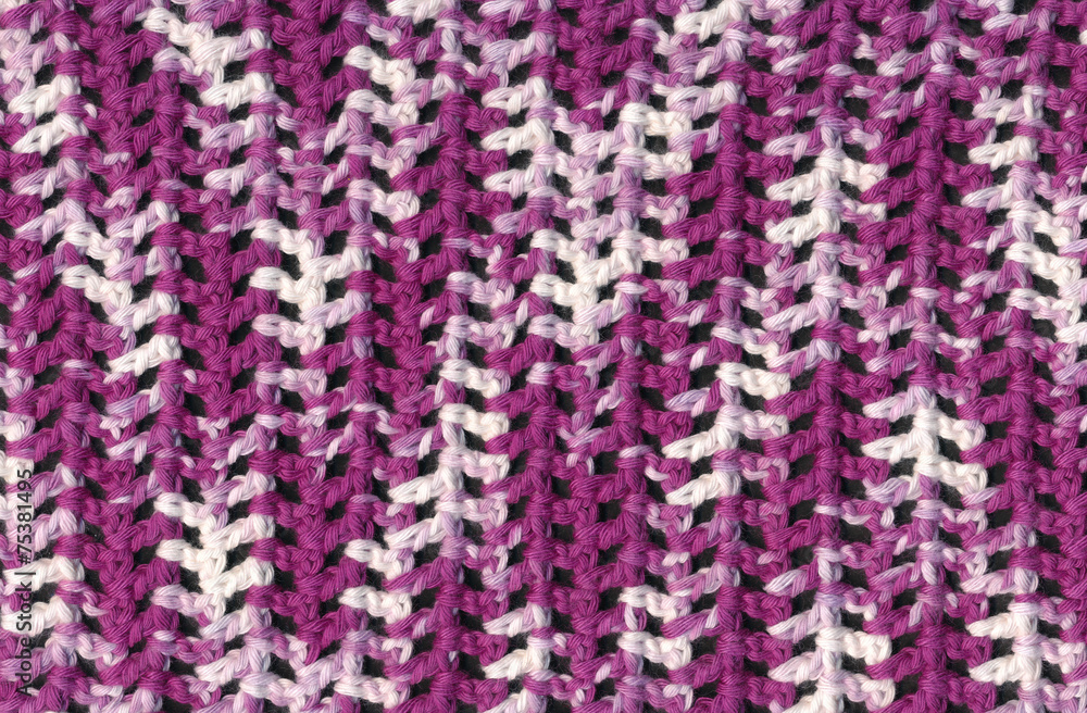 Closeup purple and white crochet pattern Closeup purple and white crochet pattern