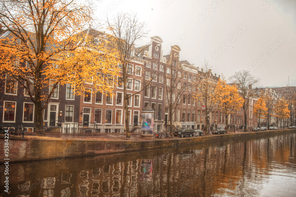 Amsterdam autumn. beautiful places in Europe