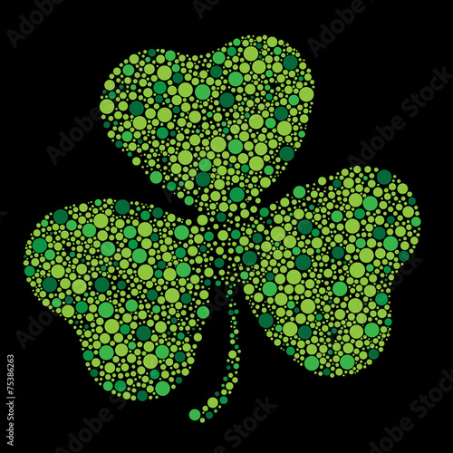 Shamrock in multi-color green