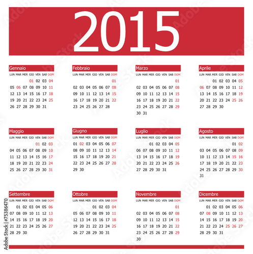 Calendario 2015 Red