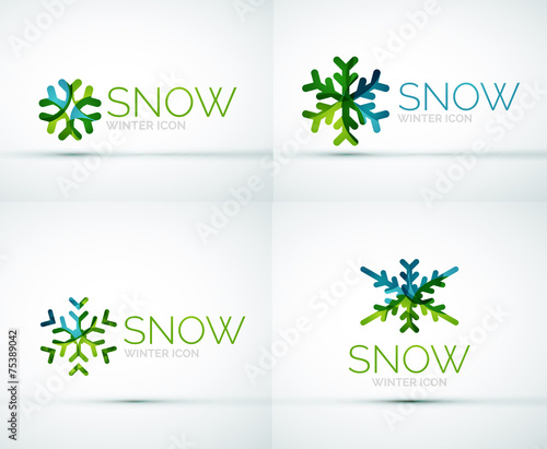 Christmas snowflake company logo design