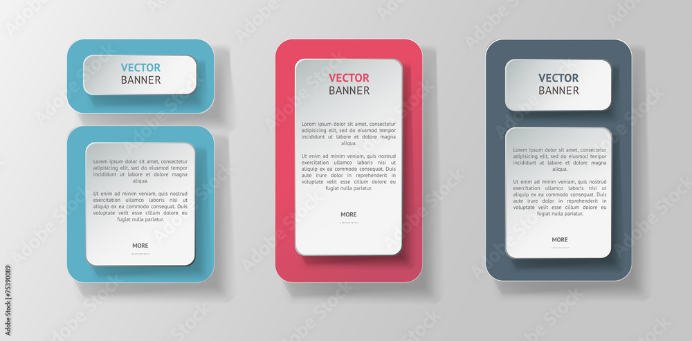 Vector infographic origami banners set. Vector infographic origami banners set.