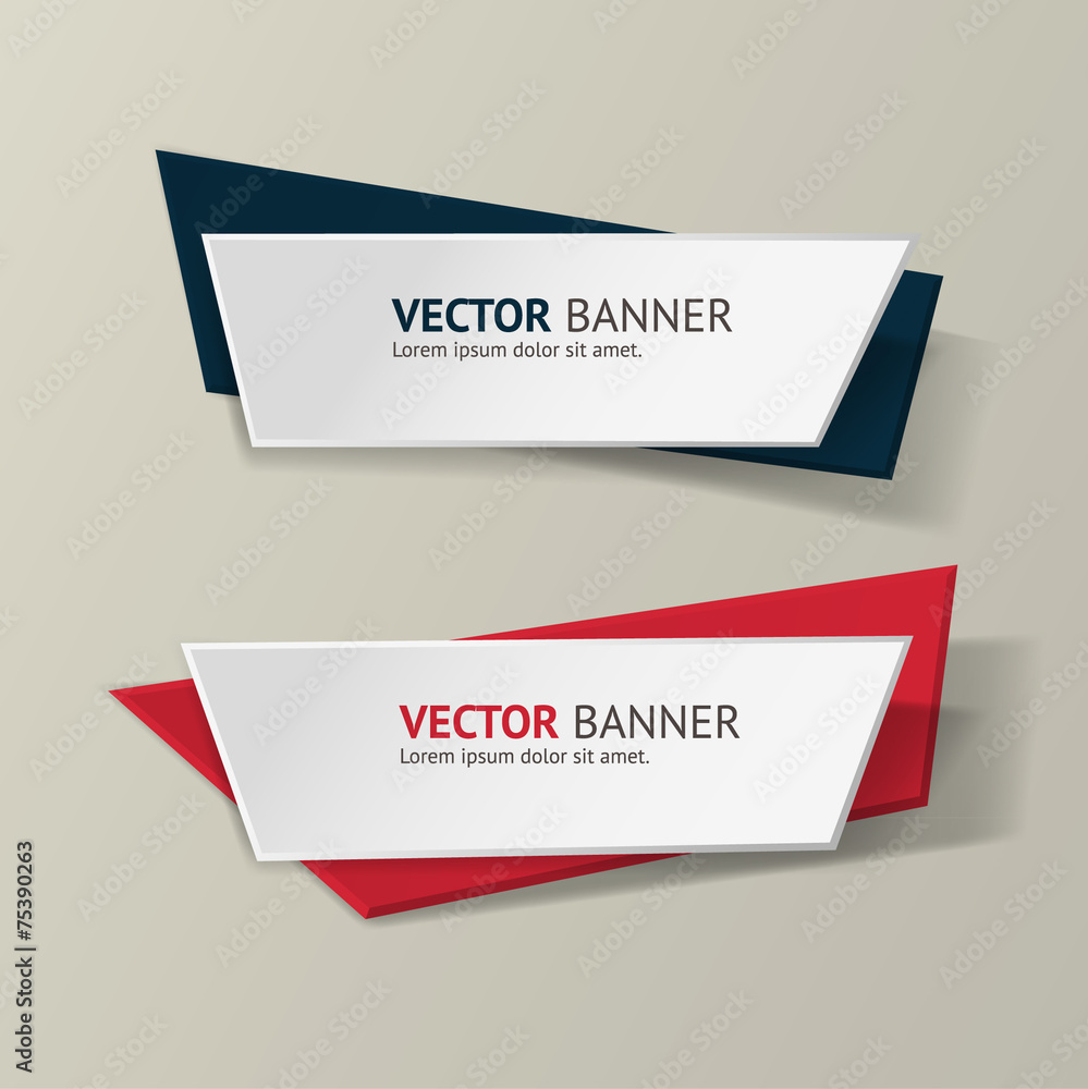 Vector infographic origami banners set. Vector infographic origami banners set.