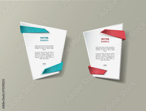Vector infographic origami banners set.