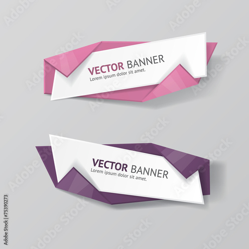 Vector infographic origami banners set.