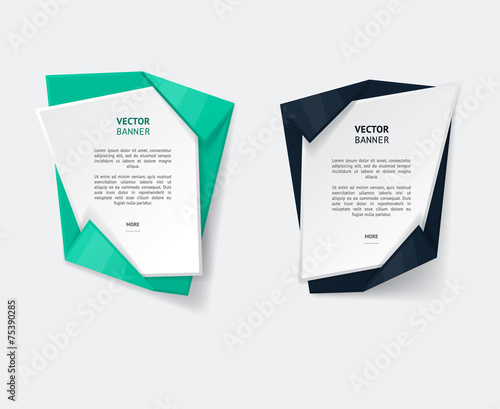Vector infographic origami banners set.