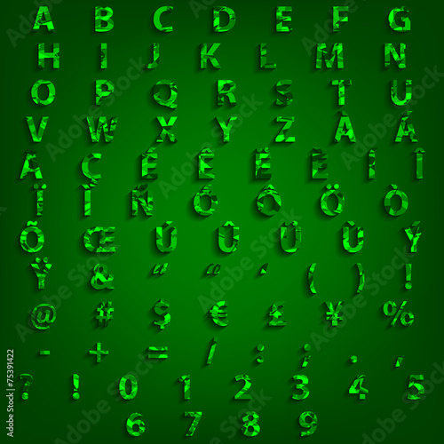 Typography Complete Alphabet Set Triangle Vector Design