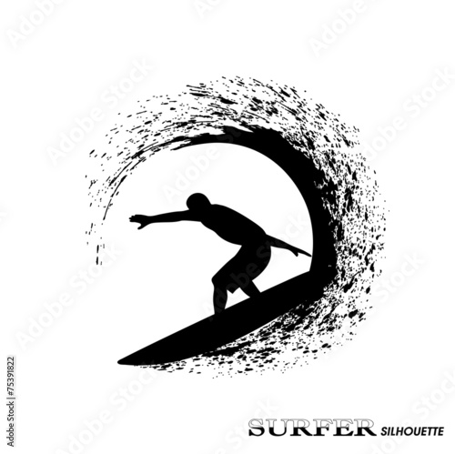 surfer on waves an illustration on a white background #75391822