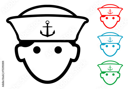 Pictograma icono marinero con varios colores photo