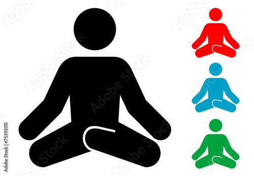 Pictograma yoga con varios colores