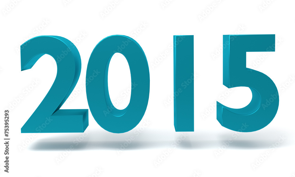 New year 2015 - 3D render on white background New year 2015 - 3D render on white background