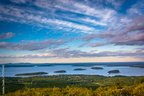 Evening view from Caddilac Mountain in Acadia National Park, Mai photo