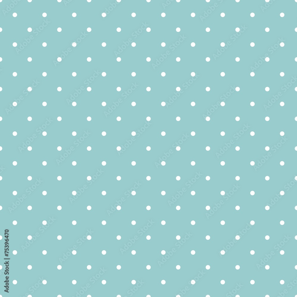 Tile vector pattern white polka dots mint green background Tile vector pattern white polka dots mint green background